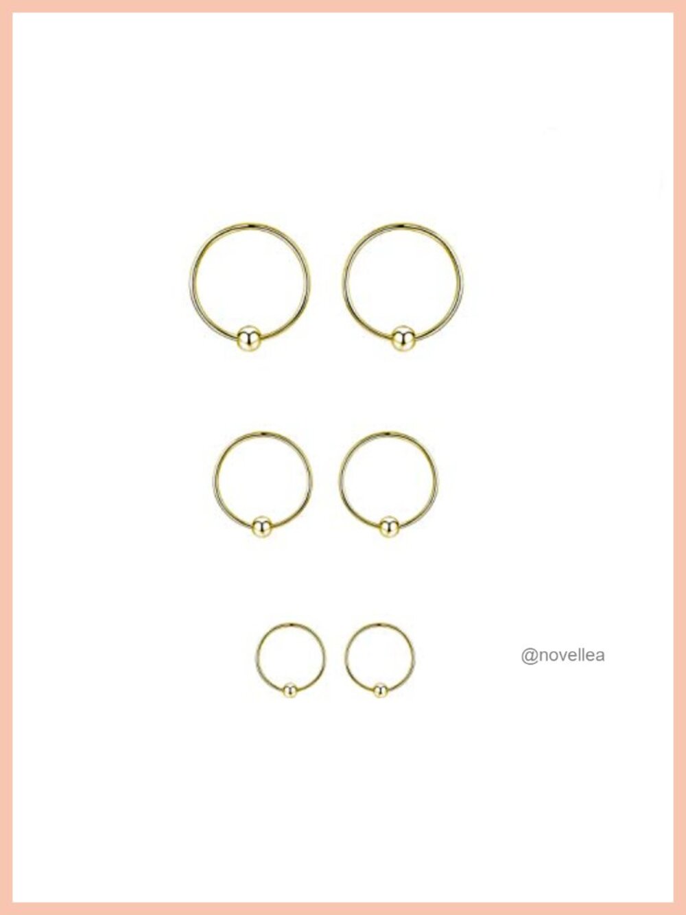 14K Gold Plated Sterling Silver Cartilage Hoop Earrings 10 12 14mm Multi-pack